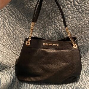 Michael Kors Black Shoulder Bag with Gold Chain
